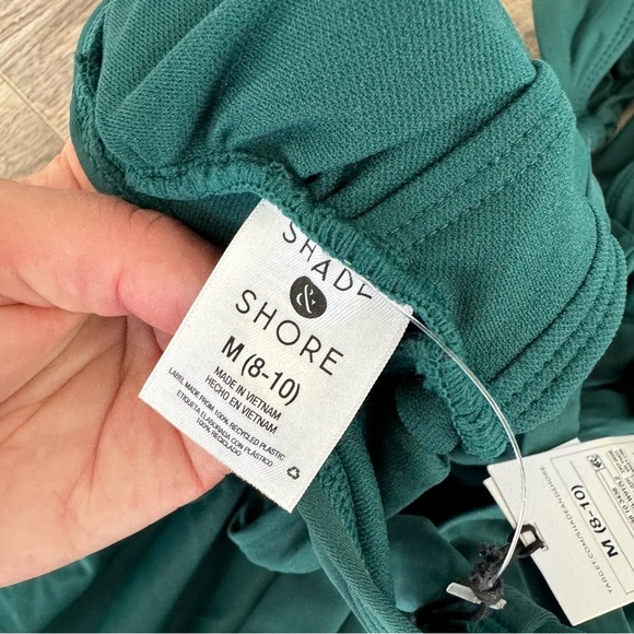 NWT! Shade & Shore One Shoulder Plunge Cut Out One Piece Swimsuit - Green - Picture 9 of 14